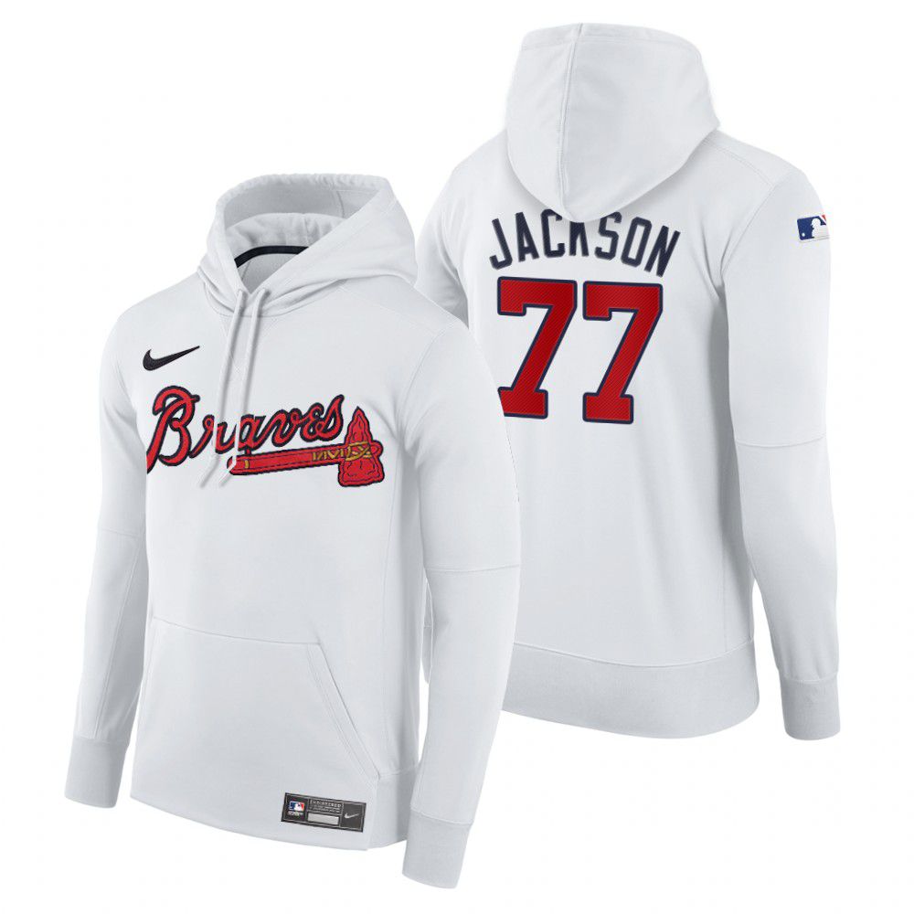 Men Atlanta Braves #77 Jackson white home hoodie 2021 MLB Nike Jerseys->cincinnati reds->MLB Jersey
